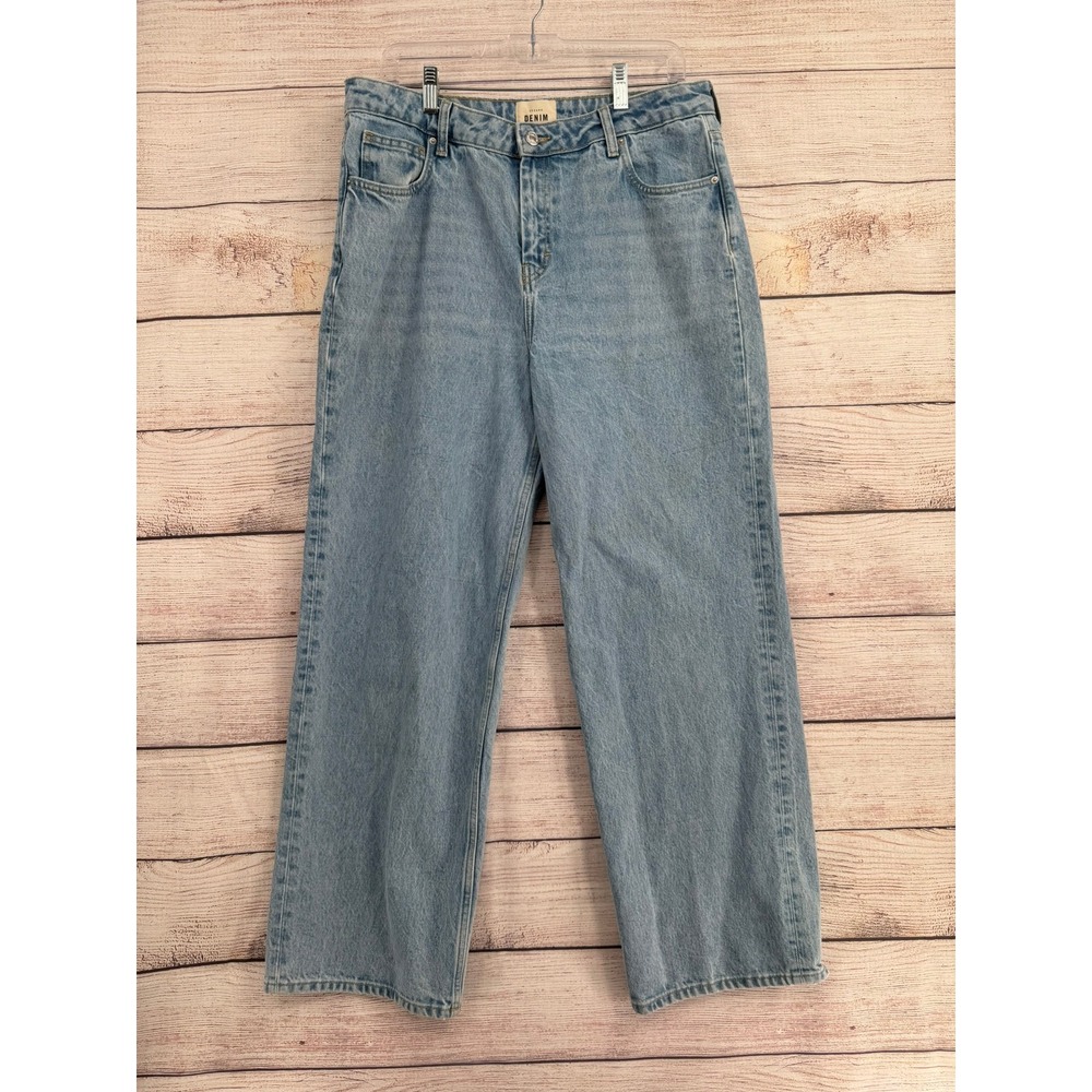 Sezane The 90s Baby Jeans Womens 40 Light Blue Straight Leg Denim